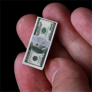1/12 Yaratıcı Mini Dolar Euro Para Minyatür Banknotlar çocuk oyuncağı Hediyeler Dollhouse Minyatür Aksesuarları