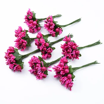 10 adet Yapay Bitkiler Noel Süslemeleri Ev Aksesuarları için Düğün Dekoratif Çiçek Çelenk Dıy Hediye Kutusu Köpük çiçek tomurcuğu