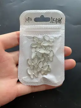 10 adet / grup Kristal Kelebek Tırnak Alaşım Charms Rhinestone 31 Tasarımlar Cam Manikür Kelebekler 3D Metal tırnak mücevheri Süslemeleri * 9