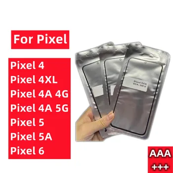 10Pcs \ Lot Google Pixel 4 İçin 4XL 4A4G 5A5G Piksel 5 5A 6 LCD Ön dokunmatik ekran lensi Cam OCA Tutkal İle Yedek
