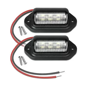 2 ADET 6 LED araba lisansı Numarası Plaka İşık SUV Kamyon Römork Van Etiketi Adım Lambası Beyaz Ampuller Araba Ürünleri Plaka ışıkları