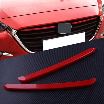 2 Adet Araba Kırmızı ABS Ön Tampon Izgarası ızgara kapağı Trim Fit Mazda 3 Axela 2017 2018 İçin 32. 5x1. 8 cm Aksesuarları