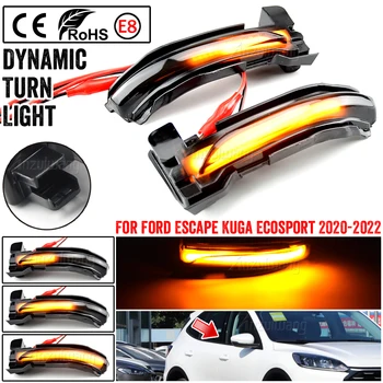 2 Adet Dinamik Flaşör LED dönüş sinyal ışıkları Yan Ayna göstergesi Ford Escape Kuga II EcoSport 2013 - 2019