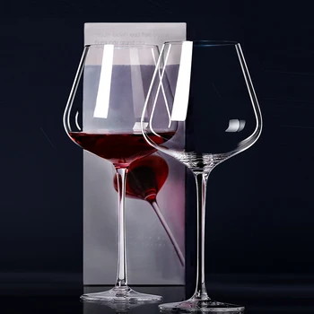 2 Adet Kristal cam kırmızı şarap şişesi kurşunsuz Bordo Bordo Kadeh Avrupa Büyük Göbek Tadımı Fincan Ev Düğün Bira Bardağı Drinkware