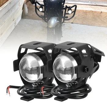 2 adet Motosiklet Far Yardımcı Çalışma Lambası Motosiklet Spot Sis lambası LED DRL Spot Melek Göz