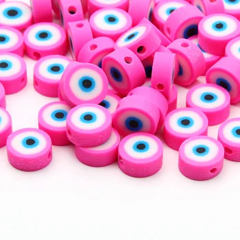 20-100 adet Gül Kırmızı Göz Yuvarlak Polimer kil boncuklar El Yapımı Spacer Kil dağınık boncuklar Takı Yapımı İçin Bilezik DIY Aksesuarları