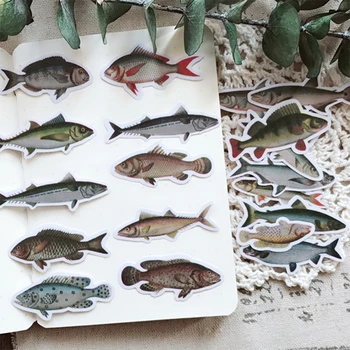 20 adet / torba çıkartmalar DIY scrapbooking vintage küçük tuzlu balık serisi albümü günlüğü projesi yapma mutlu planlayıcısı dekoratif sticker