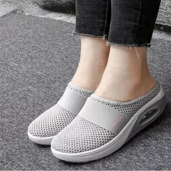 2022 Yaz Kadın Kama Sandalet Premium Ortopedik Burnu açık Sandalet Vintage kaymaz Deri Rahat Kadın Platformu Retro ayakkabı
