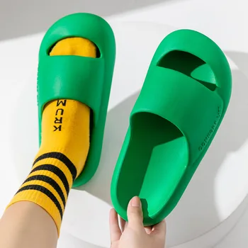 2022 Yeni Moda Sandalet Kadın Kalın Platform Terlik Yumuşak EVA kaymaz Severler Ev Kat Slaytlar Bayanlar Yaz plaj ayakkabısı erkekler