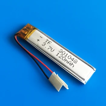 301048 3.7 V 120 mAh Polimer lityum Lipo iyon pil şarj edilebilir için özelleştirilmiş toptan CE FCC ROHS MSDS MP3 bluetooth kulaklık