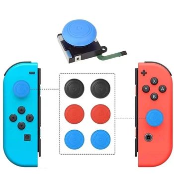 6 adet Silikon Thumbstick Thumb Çubuk Kavrama Kapaklar Kapak Oyun Konsolu Nintendo Anahtarı joy Con İçin