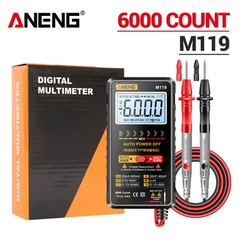 ANENG M119 Akıllı Multimetre Otomatik Kapanma 6000 Sayım Kapasitör Test Cihazı Sıcaklık Direnci Transistör Elektrikçi Aksesuarı