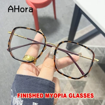 Ahora Retro Boy Bitmiş Miyopi Gözlük Çerçevesi Diyoptri İle Moda Kare Büyük Çerçeve Gözlük Çerçeveleri Kadınlar Erkekler için