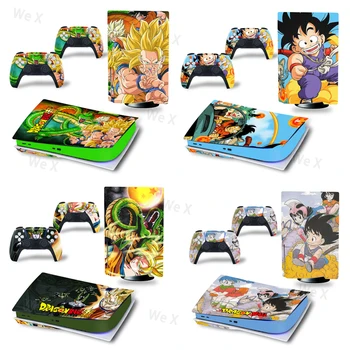 Anime Sticker dragon topu Goku PS5 Disk Baskı Cilt Sticker Çıkartması PlayStation 5 Konsolu ve 2 Kontrolörleri PS5 Vinil