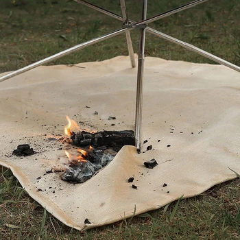 Anti alev geciktirici Mat kumaş açık kamp ekipmanları ısı yalıtım yangın battaniyesi piknik zemin yanmaz fiberglas taşınabilir