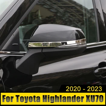 Araba Aksesuarları Toyota Highlander İçin XU70 Kluger 2020 2021 2022 2023 Paslanmaz dikiz aynası Yan kalıp kapağı Trim Sticker