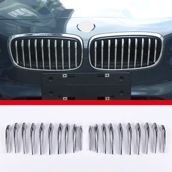 Araba Ön İzgara Dekor Parlak Şerit Gümüş ABS Krom Dış ızgara kapağı Trim İçin BMW 2 Serisi F45 F46 2015-2019 GranTourer