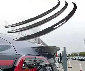 Arka Bagaj Dudak Karbon Fiber Kanat Spoiler Tesla Modeli Y 2021 Araba Vücut Trim Oto Aksesuarları Kuyruk Spoiler StickerDry karbon fi