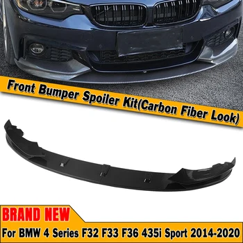 BMW 4 Serisi için F32 F33 F36 435i M Spor 2014-2020 Ön Tampon Spoiler Bıçak Dudak Karbon Fiber Bak Araba Alt Splitter Vücut Kiti