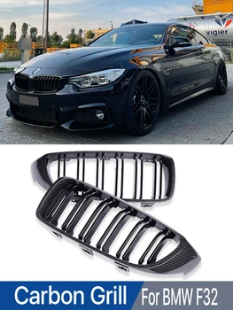 BMW 4 Serisi İçin Karbon Fiber Izgara Çıta F32 F33 F36 F80 F82 2013-2020 Ön Tampon Kidne M4 Tarzı Yedek Izgara çift 