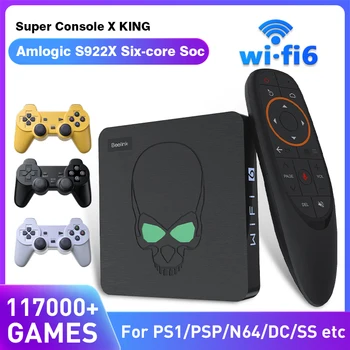 Beelink Süper Konsolu X Kral S922X WİFİ 6 Retro video oyunu Konsolları için SS / PS1 / MAME / PSP/DC / N64 Mini TV / Oyun Kutusu ile Denetleyici