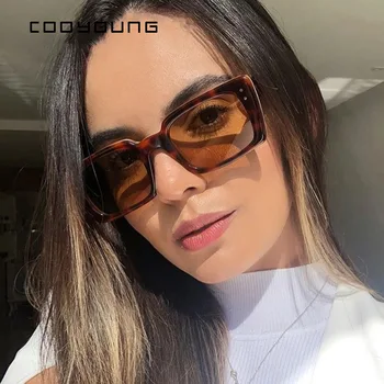 COOYOUNG Moda Dikdörtgen Kadın Güneş Gözlüğü Moda Tonları Bayanlar Kare güneş gözlüğü Kadın UV400 2022 Yeni Stil