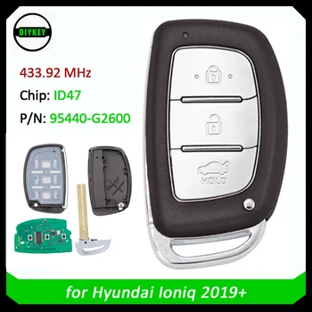 DIYKEY Akıllı Uzaktan Araba Anahtarı Fob 3 Düğmeler 433.92 MHz FSK ID47 Çip Hyundai Ionıq 2019+ P/N: 95440-G2600, 95440G2600