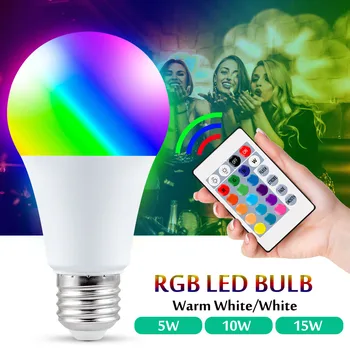 E27 5/10 / 15W akıllı lamba RGB led ışık kısılabilir RGBW renkli ampul estetik odası dekor parti ev yatak odası Neon ışıkları dekorasyon
