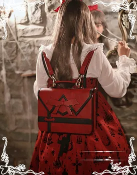 Japon kız kolej tarzı ilmek nakış JK üniforma sırt çantası lolita çanta Cadılar Bayramı kawaii kız okul çantası loli cosplay