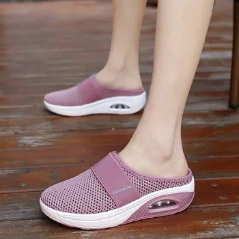 Kadın Platformu Terlik Nefes Örgü kadın Sandalet Moda Yaz Kama Ayakkabı Kadın Slaytlar Hafif kadın ayakkabıları