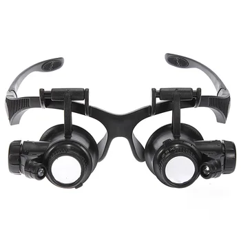 Kuyumcu Büyüteç İzle Onarım Büyüteç 8 Lens Headbrand 2LED Büyüteç Büyüteç gözlük camı Büyüteç ile led ışık SAAT