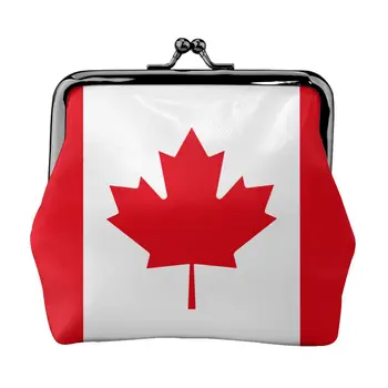 Küçük cüzdan Kadın Mini Baskı bozuk para çantaları Çile Nakit kart Çanta Debriyaj Para Değişim Çantası Kanada Bayrağı