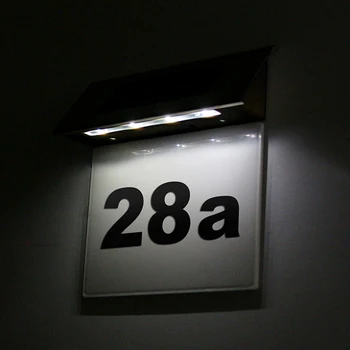 LED güneş enerjili duvar ışık LED kapı ısim plakası lamba paslanmaz açık apartman sundurma numaraları ışık ıle arka ışık