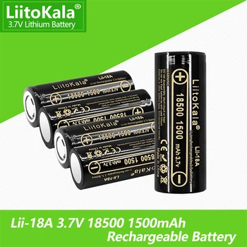 LiitoKala Lii - 18A 18500 1500mAh 3.7 V 18500 Pil şarj edilebilir pil Recarregavel Lityum Li-ion Piller İçin LED el feneri