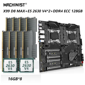 MAKİNİST X99-D8-MAX Anakart LGA 2011-3 Çift CPU Kiti Seti Xeon E5 2630 V4*2 İşlemci 128G=16G * 8 DDR4 ECC RAM Sekiz Kanallı