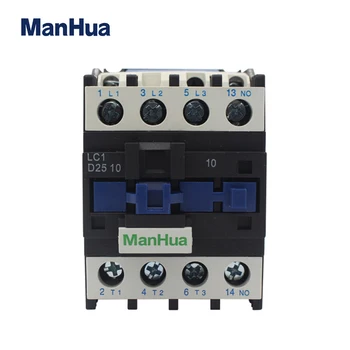 ManHua AC Kontaktör LC1-D25 25A Elektrik Kontaktörü Dın Raylı 3P + Normal Açık