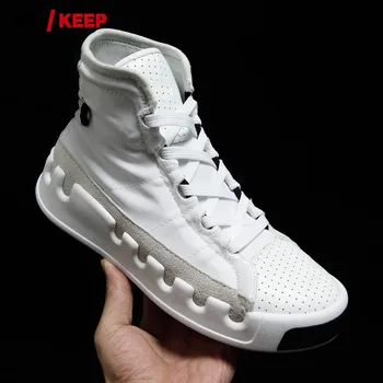 Marka Tasarımcısı Yüksek Top Sneakers Erkek Nefes koşu ayakkabıları Antiskid Platformu Açık Koşu Spor Ayakkabı Spor Eğitmenler Beyaz