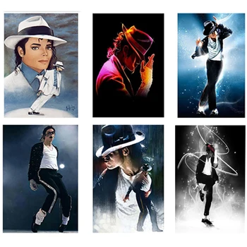 Michael Jackson Klasik eylem 5D DİY Elmas Boyama Tam Kare/Yuvarlak Elmas Nakış Satış Mozaik Resim Rhinestones
