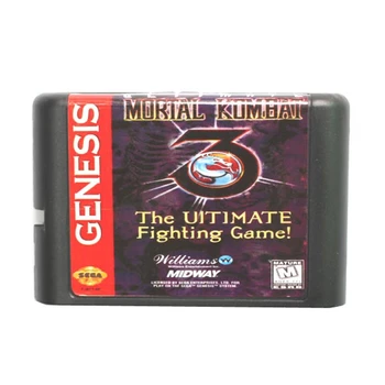 Mortal Kombat 3 Nihai Dövüş Oyunu 16 Bit Oyun Kartı Sega Mega Sürücü ve Sega Genesis