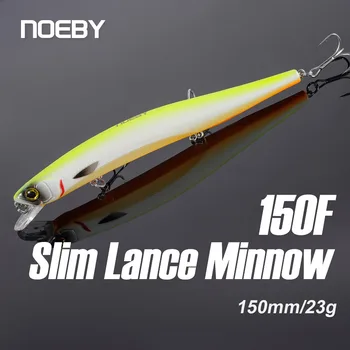 NOEBY İnce Lance Minnow 150mm 23g Balıkçılık Cazibesi Yüzen Wobblers Yapay Sert Yem Pike Bas Jerkbait Balıkçılık Lures
