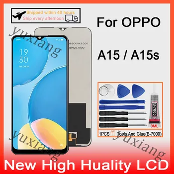Orijinal OPPO A15 CPH2185 LCD ekran dokunmatik ekran digitizer İçin OPPO A15S CPH2185 LCD Çerçeve Değiştirme İle