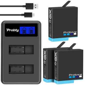Probty GoPro 8 7 6 5 Pil 1680mAh AHDBT-501 Pil Paketi GoPro Hero için 8 7 Siyah LCD Şarj Git Pro Hero 7 Aksesuar