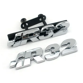 R32 Araba ızgara Logoları, Golf Amblem Rozeti için 3D Krom Araba Sticker