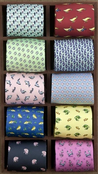 Renkli Renkli Karakter Desen Hayvan Erkek Skinny Kravatlar Kravatlar 100 % Ipek Ince Kravat Marka Yeni Toptan Ücretsiz Kargo