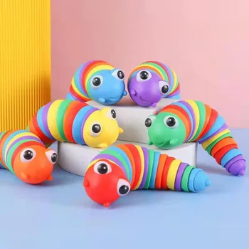 Renkli Sümüklü Böcek Salyangoz Mühür Kawaii Dönüşümü Tırtıl stres oyuncakları Yetişkin Çocuklar Dekompresyon Havalandırma çocuk Eğitici Oyuncaklar