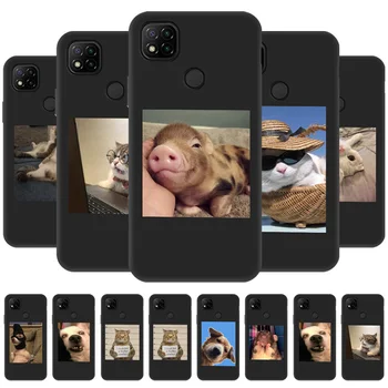 Sevimli Komik Kedi Köpek Hayvanlar Durumda Xiaomi Redmi için Not 11 Pro Not 10 9 Pro Max 10 T 5G 8 8T 10Pro 9S 10S 7 9T 9A 9C NFC 8A Kapak