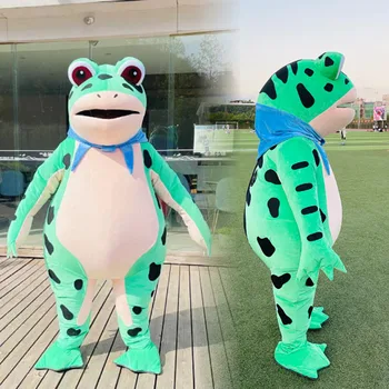 Simbok Maskot Kurbağa çizgi film bebeği Kostüm Şişme Yetişkin Yürüyüş Performans Elbise Kurbağa Gaz Modeli oyuncak bebek giysileri