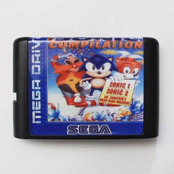 Sonic Derleme 16 bit MD Oyun Kartı İçin Sega Mega Sürücü Genesis