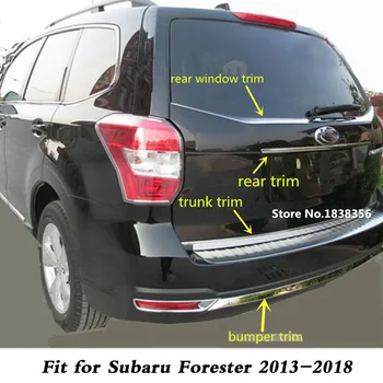 Subaru Forester 2013 için 2014 2015 2016 2017 2018 Paslanmaz Çelik Arka Cam Ayağı Gövde Tampon Plaka Şerit Trim Çerçeve