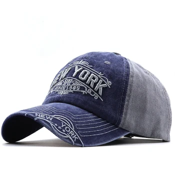 Unisex Yıkanmış Pamuk Vintage Kap Yüksek Kalite NEW YORK Mektup Nakış beyzbol şapkası Erkekler Ve Kadınlar Açık Spor balıkçılık Şapka